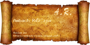 Ambach Rózsa névjegykártya