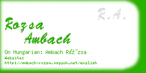 rozsa ambach business card